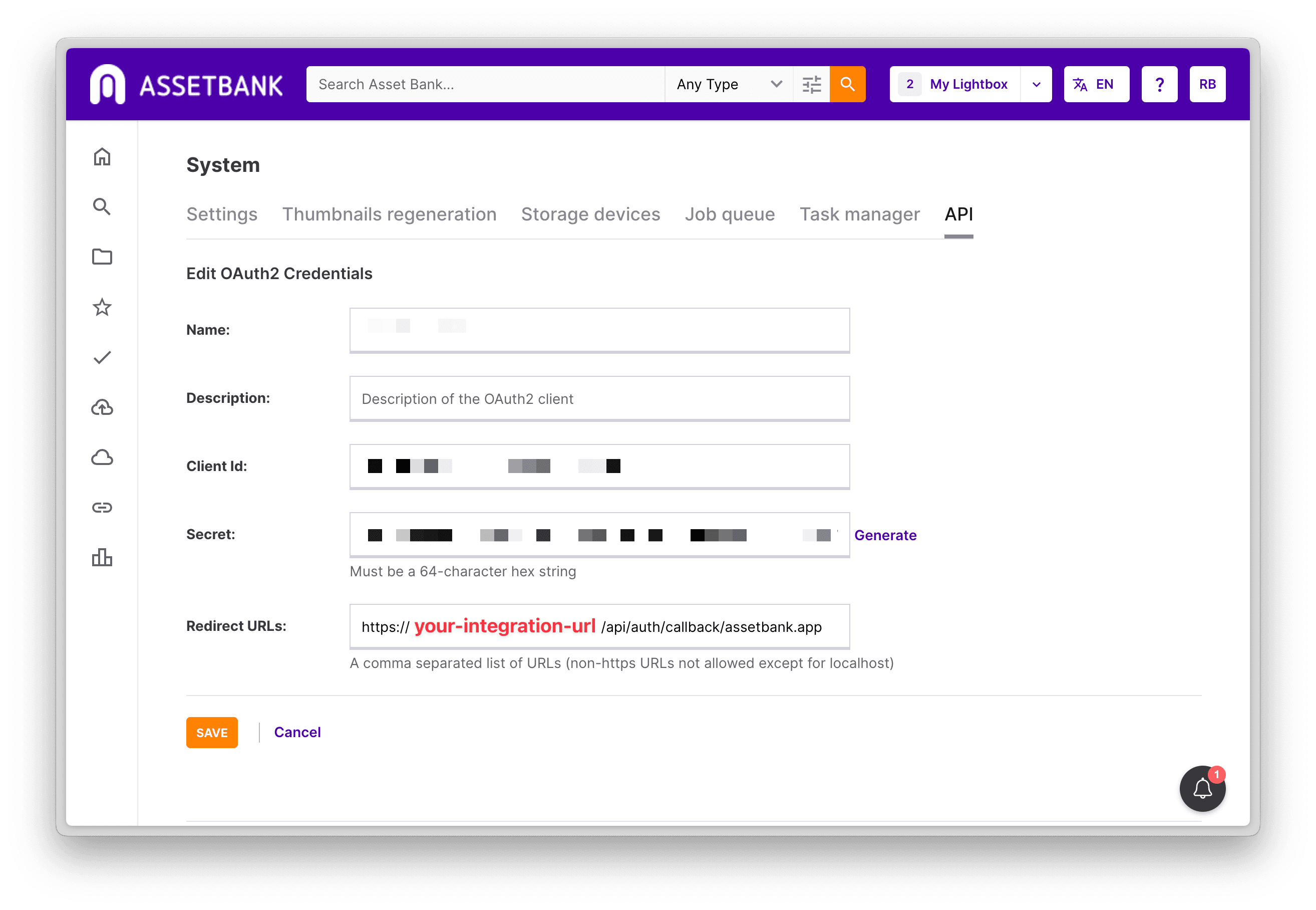 Asset Bank OAuth applications